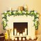 6.6FT Eucalyptus Garland with Lights Spring Baby Breath Flower Garland with 12 White Roses Artificial Floral Greenery Vine for Table Arch Backdrop Wedding Valentines Day Decorations